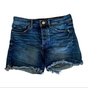 Express midi high rise Jean shorts
